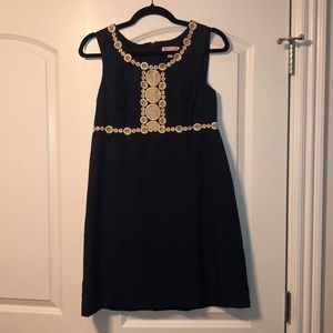 Rosie Lace Detail Shift Dress. True Navy. Size 6.